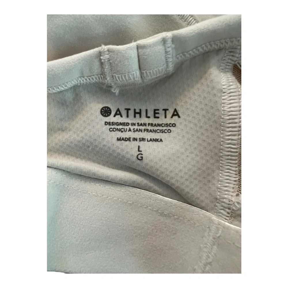 ποΈ EUC ATHLETA Cream βVitalβ Racerback Tank Top w/ Built-In Bra Sz L - Picture 6 of 8